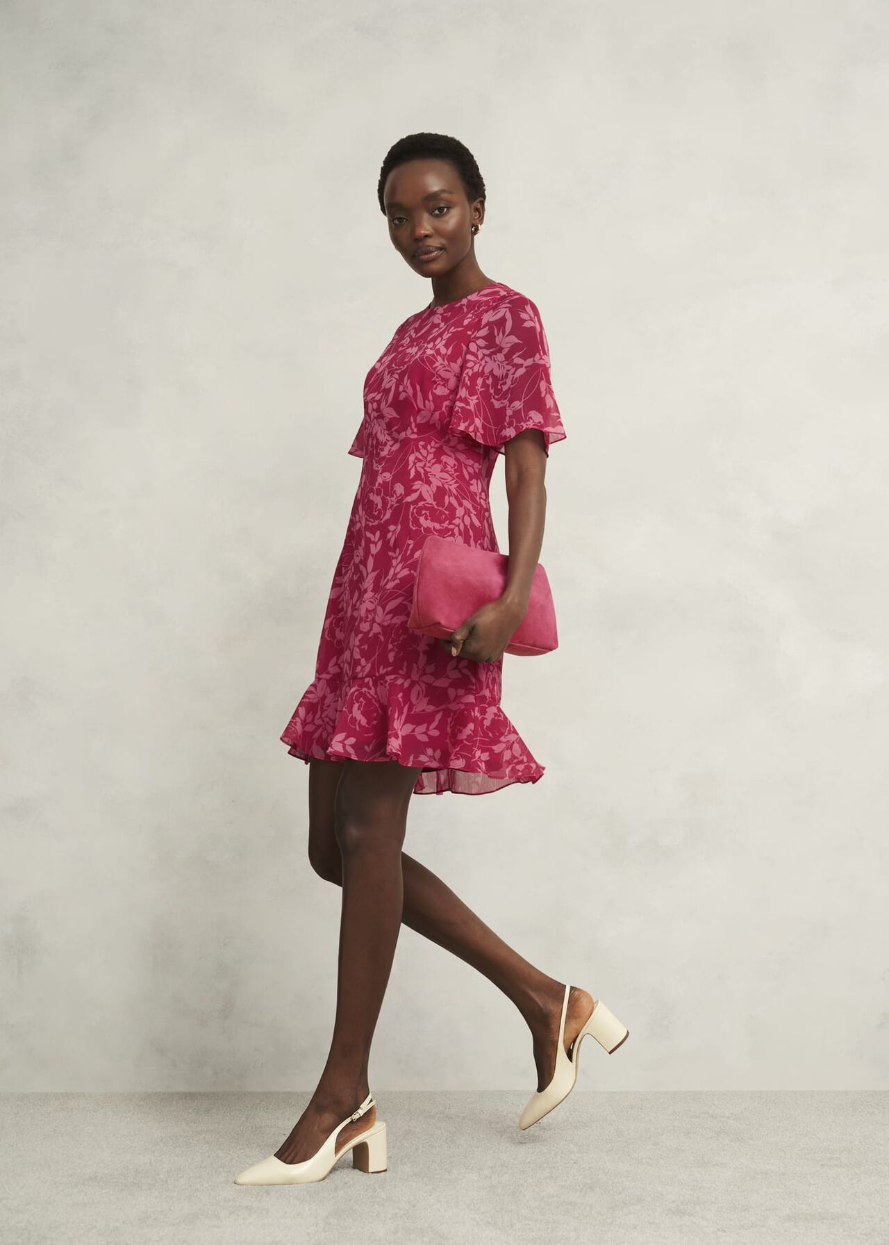 Iona Textured Dress, Pink Multi, hi-res