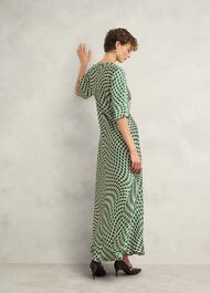 Parcevall Silk Dress, Green Cream, hi-res